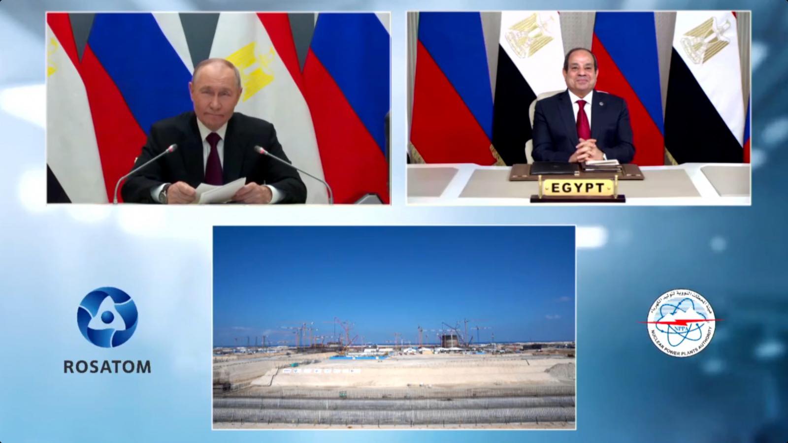 السيسي وبوتين يشهدان تركيب وعاء المفاعل النووي بالضبعة