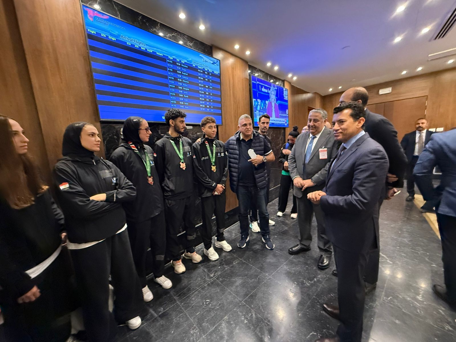 وزير الرياضة يستقبل أبطال التايكوندو  بعد بطولة العالم  التاريخية بكينيا