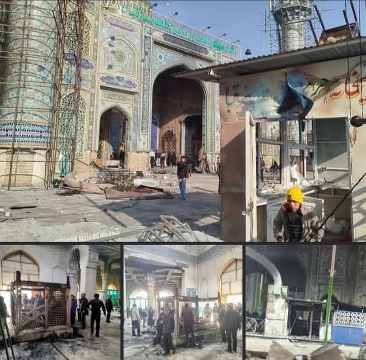 إحراق مرقد محمد بن موسى الكاظم في خوزستان خلال احتجاجات إيران