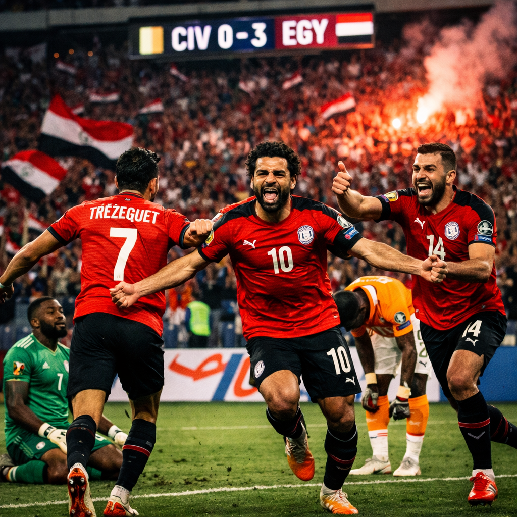  ثلاثية الفراعنة تُسقط الأفيال وتُشعل الحلم الإفريقي
