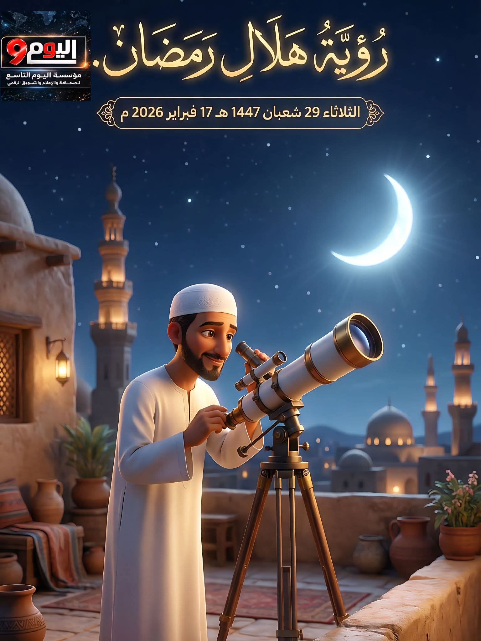 رؤية هلال رمضان.. غدا المتمم لشهر شعبان والخميس أول أيام الشهر الكريم